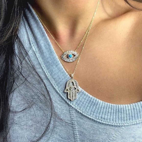 Jewelry - ‘Reina’ evil eye necklace gold